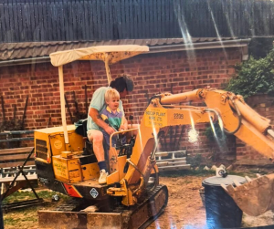 Richard and Josh on digger